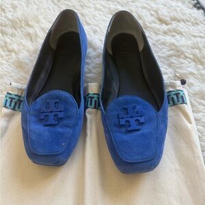 Tory Burch Suede Royal Blue Flats